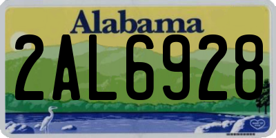 AL license plate 2AL6928