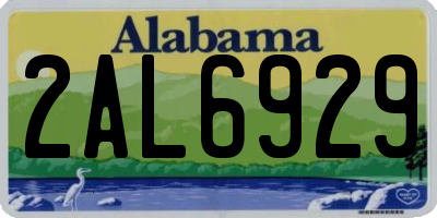 AL license plate 2AL6929
