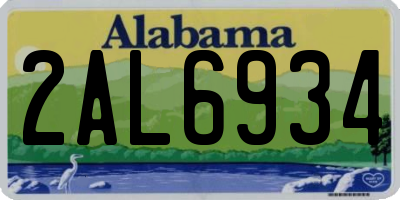 AL license plate 2AL6934