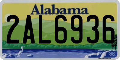 AL license plate 2AL6936