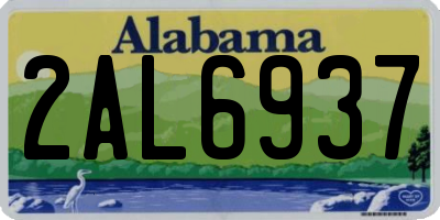 AL license plate 2AL6937