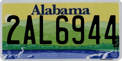 AL license plate 2AL6944