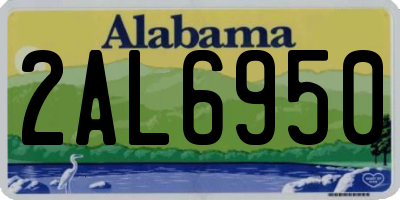 AL license plate 2AL6950
