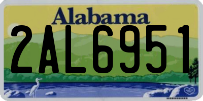 AL license plate 2AL6951