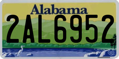 AL license plate 2AL6952