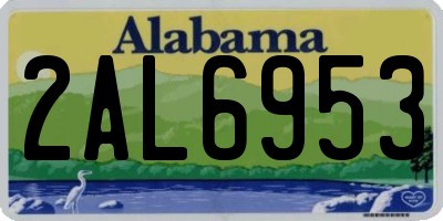 AL license plate 2AL6953