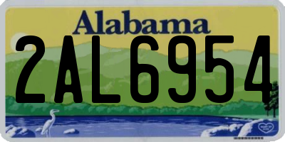 AL license plate 2AL6954