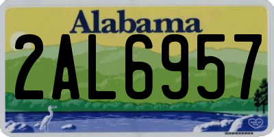 AL license plate 2AL6957