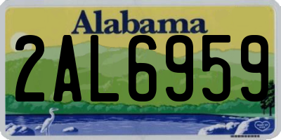 AL license plate 2AL6959