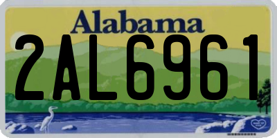 AL license plate 2AL6961