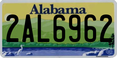 AL license plate 2AL6962