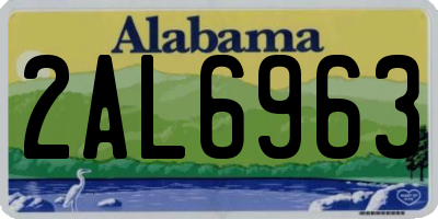 AL license plate 2AL6963