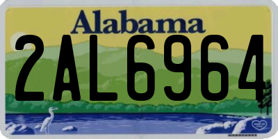 AL license plate 2AL6964