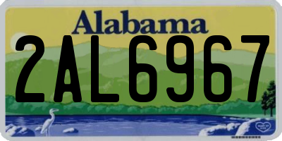 AL license plate 2AL6967