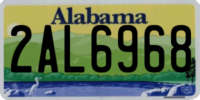 AL license plate 2AL6968