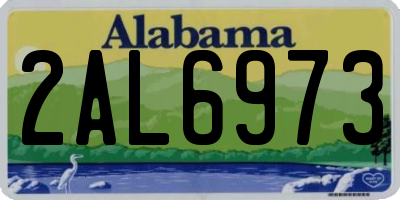 AL license plate 2AL6973