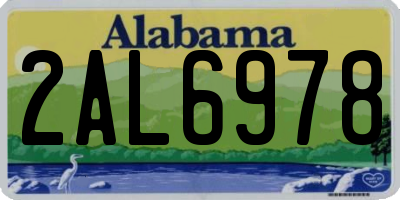 AL license plate 2AL6978