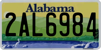 AL license plate 2AL6984