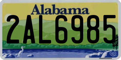 AL license plate 2AL6985