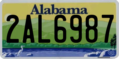 AL license plate 2AL6987