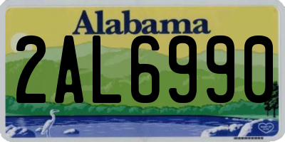 AL license plate 2AL6990