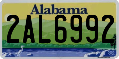 AL license plate 2AL6992