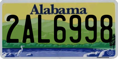 AL license plate 2AL6998