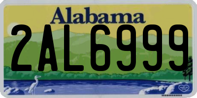 AL license plate 2AL6999