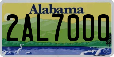 AL license plate 2AL7000