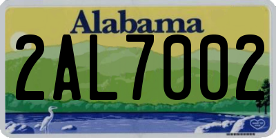 AL license plate 2AL7002