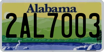AL license plate 2AL7003