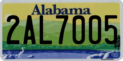 AL license plate 2AL7005