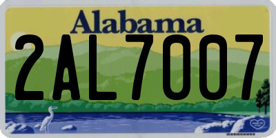 AL license plate 2AL7007