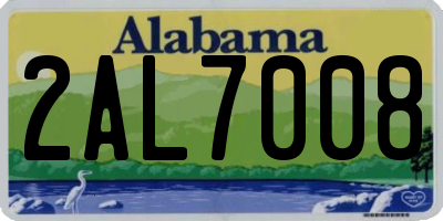 AL license plate 2AL7008