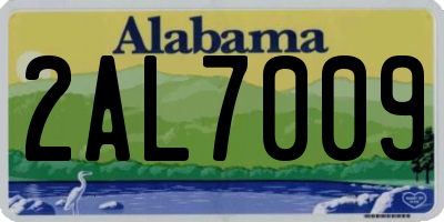 AL license plate 2AL7009