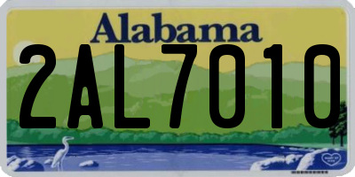 AL license plate 2AL7010