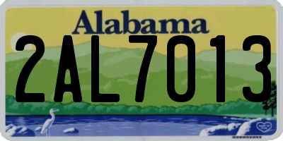 AL license plate 2AL7013