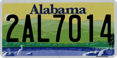 AL license plate 2AL7014
