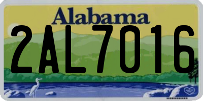 AL license plate 2AL7016