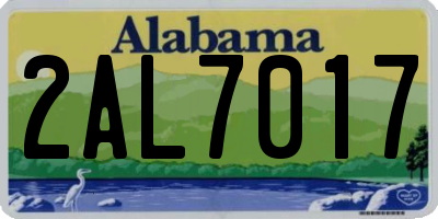 AL license plate 2AL7017