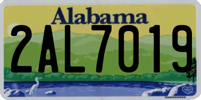 AL license plate 2AL7019