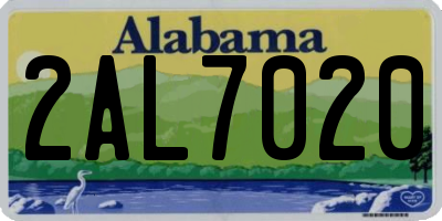 AL license plate 2AL7020