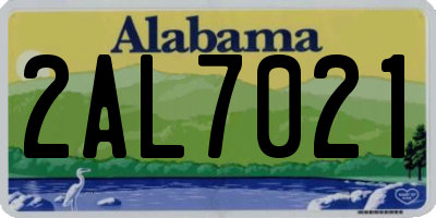 AL license plate 2AL7021