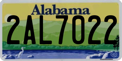 AL license plate 2AL7022