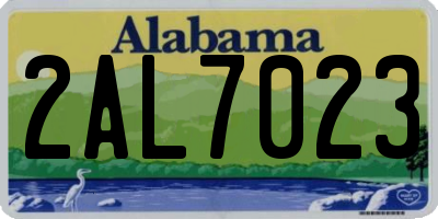 AL license plate 2AL7023