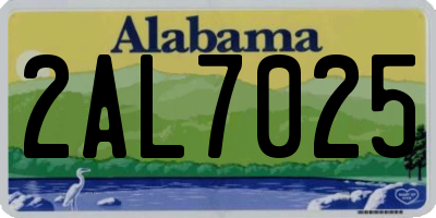 AL license plate 2AL7025