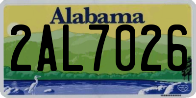 AL license plate 2AL7026