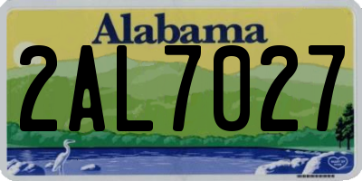 AL license plate 2AL7027