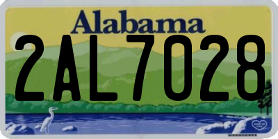 AL license plate 2AL7028