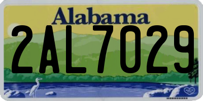 AL license plate 2AL7029